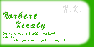 norbert kiraly business card